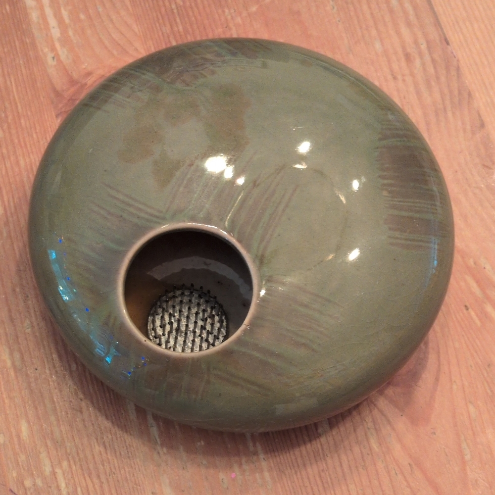 Elegant Green Ikebana Ceramic Vase Bamboo